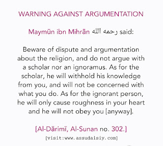 QUOTE: DEBATING AND ARGUING ON MATTERS OF THE RELIGION
