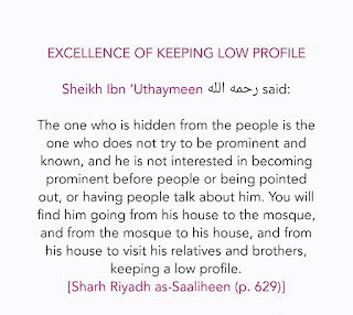 QUOTE: KEEPING LOW PROFILE