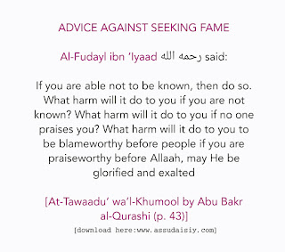 QUOTE: SEEKING OF FAME